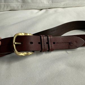 Ralph Lauren Brown Leather Belt with Gold Hardware